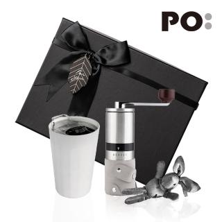 【PO:】棱角保溫杯咖啡二件禮盒組(棱角保溫杯-白/咖啡磨2.0)