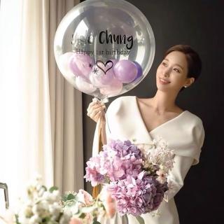 浪漫紫韓系水晶波波球告白氣球1組(生日氣球 派對 派對氣球 生日佈置 氣球 求婚 告白)
