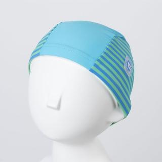 【Splash About 潑寶】泳帽 抗UV-水藍/珊瑚綠條紋(嬰兒/兒童泳帽)