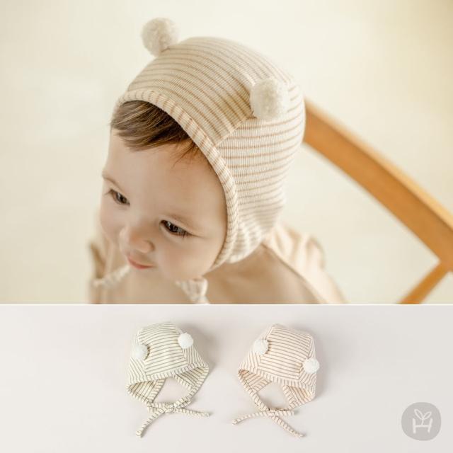 【Happy Prince】韓國製 Leo條紋毛球棉質嬰兒童帽(寶寶帽童帽保暖)