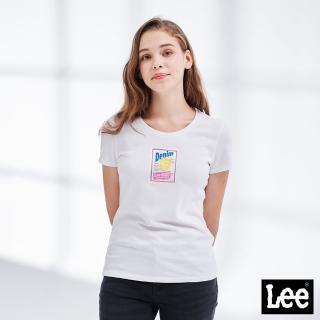【Lee 官方旗艦】女裝 短袖T恤 / 方框文字標語 經典白 標準版型(LL210165K14)