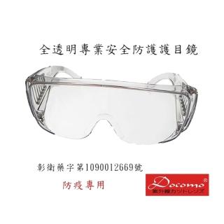 【Docomo】2入 防疫首選 最大型全透明護目鏡 一體成型 台灣製造(2入)