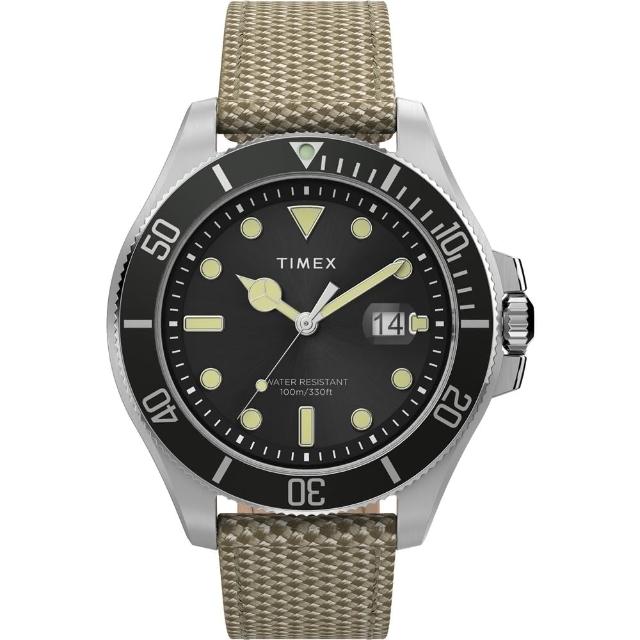 【TIMEX】天美時 風格系列 紳士手錶(黑x卡其 TXTW2U81800)