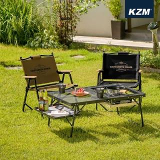 【KAZMI】KZM 素面木手把低座折疊椅(露營用品/折疊椅/戶外用品/椅子)