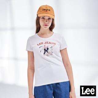 【Lee 官方旗艦】女裝 短袖T恤 / 花式溜冰 經典白 標準版型(LL210167K14)