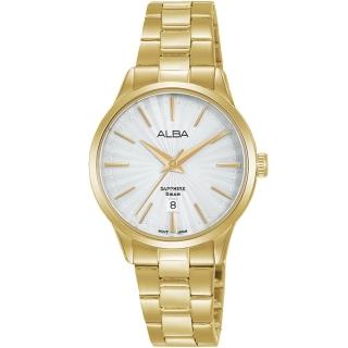 【ALBA】時尚金色簡單風格腕錶29mm(AH7W36X5/VJ22-X358G)
