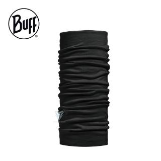 【BUFF】BF100637 舒適素面-美麗諾羊毛頭巾-黑色幽默(BUFF/抗UV/美麗諾/羊毛頭巾)
