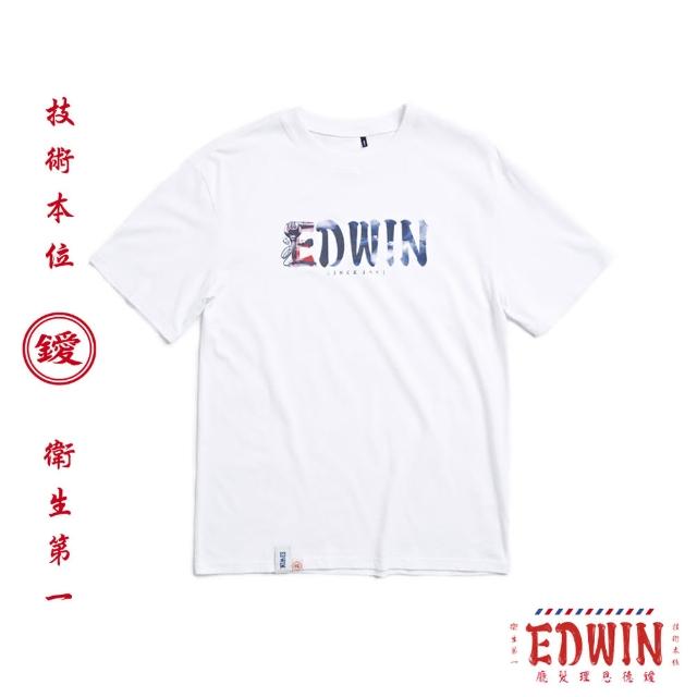 【EDWIN】男裝 台灣文化 理髮廳LOGO短袖T恤(白色)
