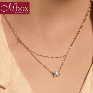 【Mbox】項鍊 戀人 採用925銀雙層設計冷淡風鎖骨鍊(純銀)