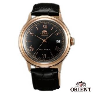 【ORIENT 東方錶】DATE II 羅馬時標圓滿時刻手動上鍊機械腕錶-黑面玫金框x40.5mm
