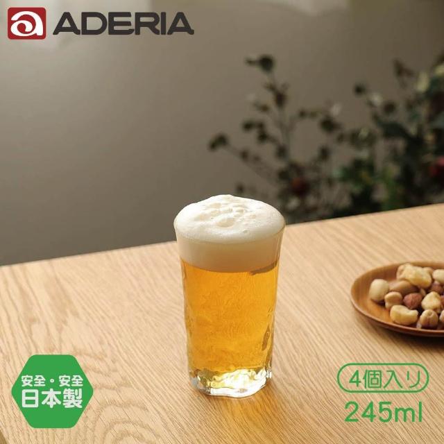 【ADERIA】日本製 升目冷茶玻璃杯 4入組(245ml)