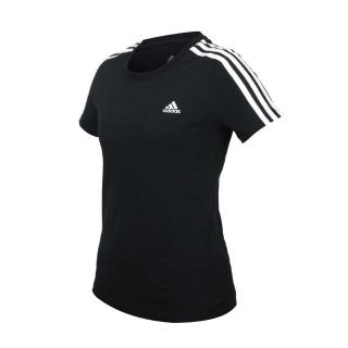 【adidas 愛迪達】女短袖T恤-慢跑 純棉 亞規 上衣 愛迪達 黑白(GL0784)