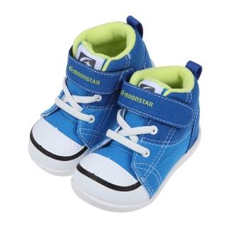 【布布童鞋】Moonstar日本藍色帆布寶寶中筒機能學步鞋(I1T366B)