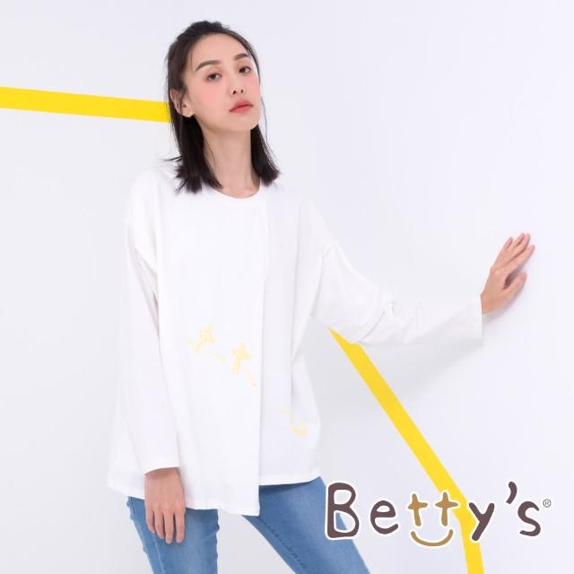 【betty’s 貝蒂思】立體印花長袖T-shirt(白色)