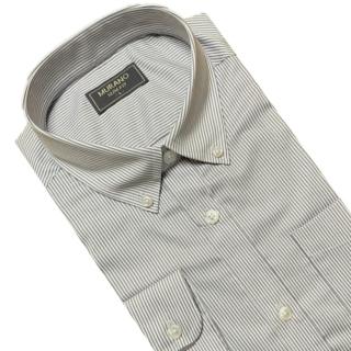 【MURANO】SLIM FIT 長袖襯衫-細條(台灣製、現貨、身)