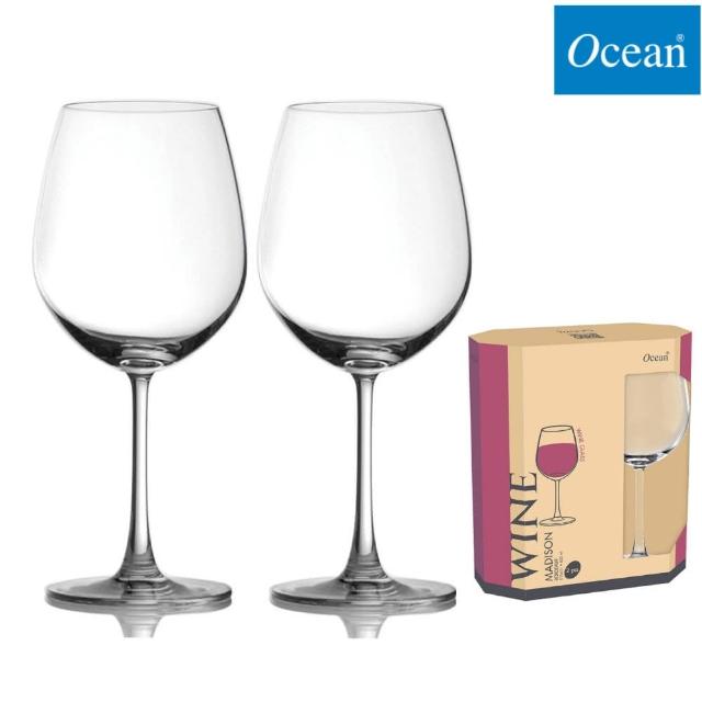 【Ocean】麥德遜波爾多紅酒杯 600ml 2入禮盒組(紅酒杯)