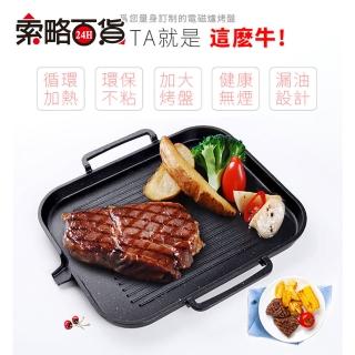 【索略24H百貨】韓式電磁爐加厚麥飯石烤盤(麥飯石/烤肉/不沾/烤盤)
