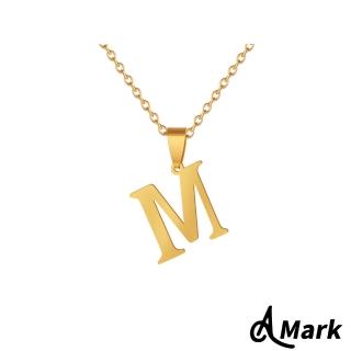 【A MARK】個性經典金色英文字母造型316L鈦鋼項鍊(26款任選)
