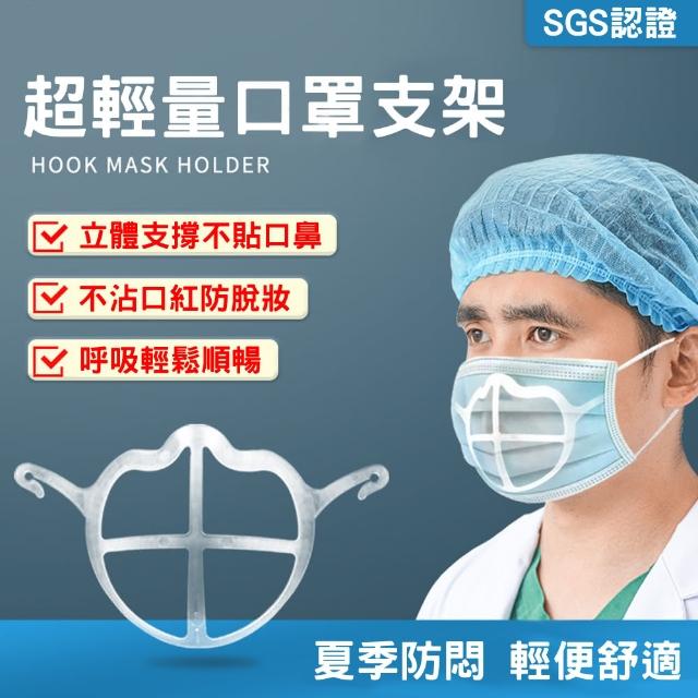 【PEKO】口罩神器專利設計超輕量3D立體防悶透氣口罩支架(透明3入)