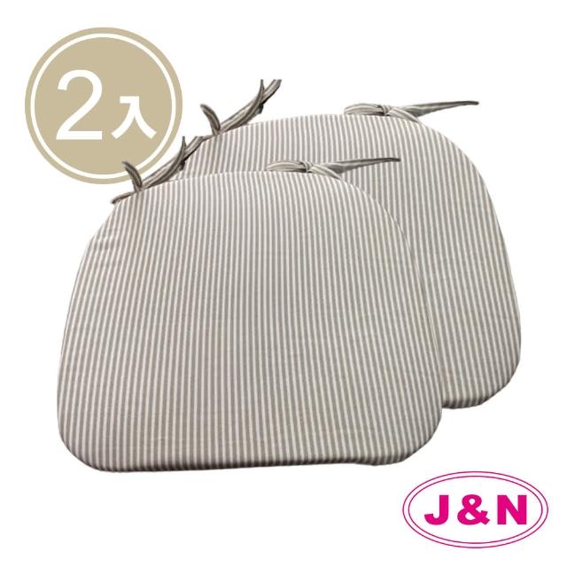 【J&N】精緻印花細紋餐椅墊-米色(2 入/1組)