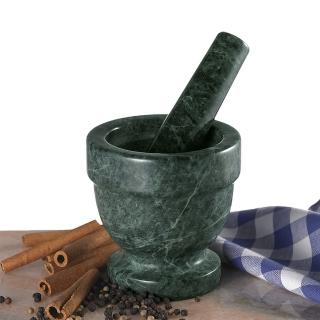 Creative Home 綠色天然蛇紋石 半寶石 香料碗 杵臼碗 搗藥碗 研磨碗 研磨器