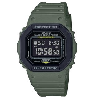 【CASIO 卡西歐】G-SHOCK 經典錶款5600系列/43mm/軍風綠(DW-5600SU-3)