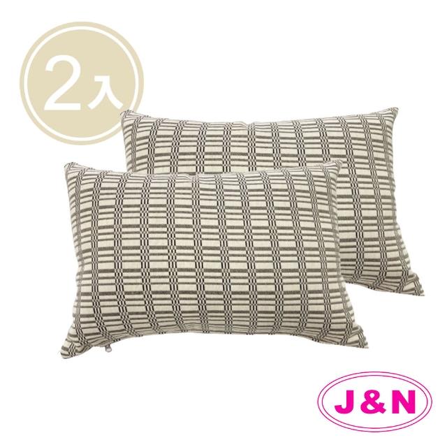 【J&N】幾何尼克腰枕-28*40cm 米白(2 入)