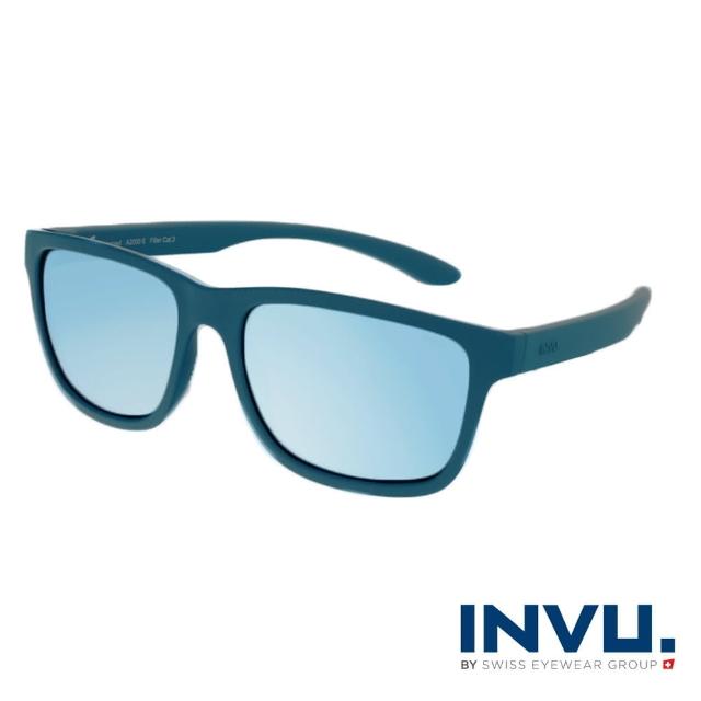 【INVU】瑞士方框運動感偏光太陽眼鏡(天藍 A2000E)
