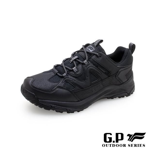 【G.P】男款低筒防水登山休閒鞋-P7762M-10-黑色(SIZE:39-44 共二色)
