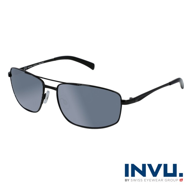 【INVU】瑞士成熟感飛行員偏光太陽眼鏡(黑 B1011C)