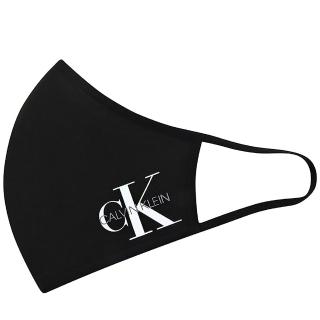 【Calvin Klein 凱文克萊】素面CK LOGO透氣彈力高密合口罩-黑色(L-XL)