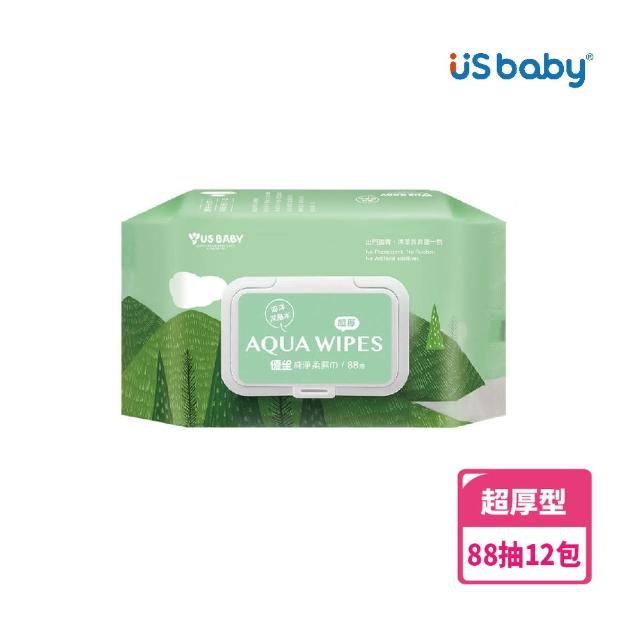 週期購【US BABY 優生】超厚型純淨柔濕巾88抽(12包)
