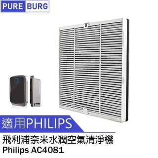 【PUREBURG】適用Philips飛利浦 AC4081 AC4080 奈米水潤空氣清淨機 副廠濾網