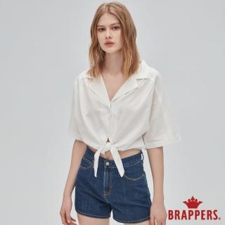【BRAPPERS】女款 西裝領綁帶短版襯衫(白)