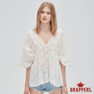 【BRAPPERS】女款 V領傘狀縮腰上衣(白)