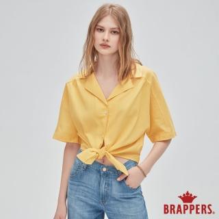 【BRAPPERS】女款 西裝領綁帶短版襯衫(亮黃)