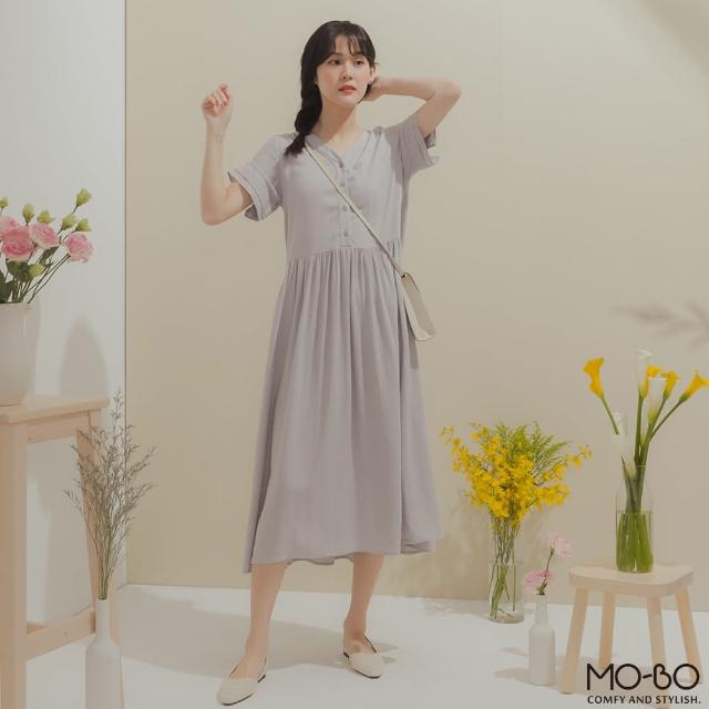 【MO-BO】浪漫花園飄逸棉麻洋裝(洋裝)