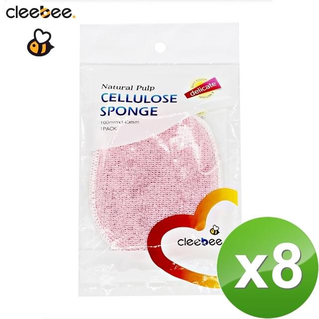 【韓國cleebee】雙面不勾紗網狀木漿海綿菜瓜布一包1入(8包特惠組)