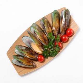 【華得水產】紐西蘭特級半殼淡菜8包(800g/包)