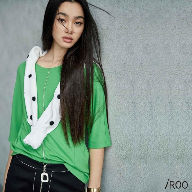 【iROO】飾鑽綠色上衣