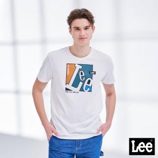 【Lee 官方旗艦】男裝 短袖T恤 / 方框設計 經典白 標準版型(LL210143K14)