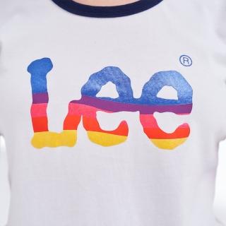 【Lee 官方旗艦】女裝 短袖T恤 / 經典漸層 大LOGO 經典白 標準版型(LL210159K14)