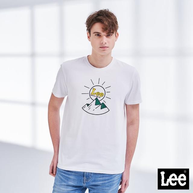 【Lee 官方旗艦】男裝 短袖T恤 / 日出 經典白 標準版型(LL210140K14)