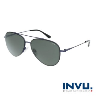 【INVU】瑞士極細水滴型飛行員偏光太陽眼鏡(鐵灰 P1104A)