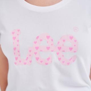 【Lee 官方旗艦】女裝 短袖T恤 / 愛心經典 大LOGO 經典白 標準版型(LL210162K14)