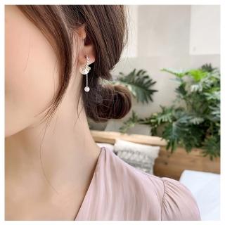 【HaNA 梨花】韓國甜系珍珠上下戴．蝴蝶結鑲鑽耳環