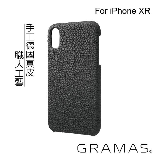 【Gramas】iPhone XR 6.1吋 手工德國真皮背蓋(黑)