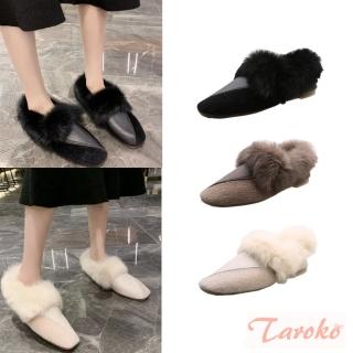 【Taroko】歐美復古加絨保暖毛毛休閒鞋(3色可選)