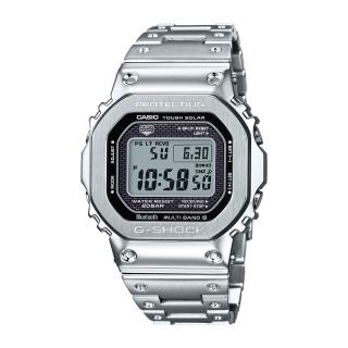 【CASIO 卡西歐】G-SHOCK電波藍牙電子錶GMW-B5000D-1(銀)