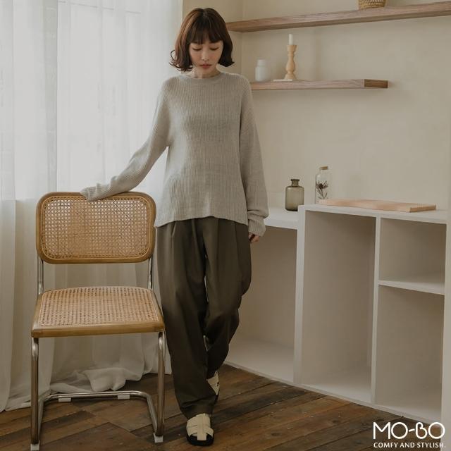 【MO-BO】直織紋質感基本針織上衣(上衣)